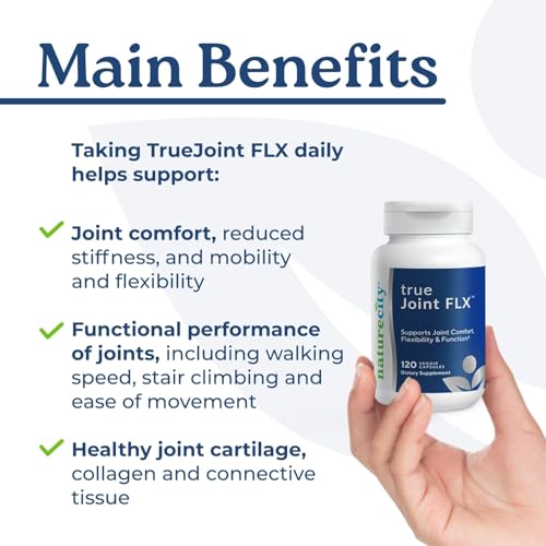 NatureCity TrueJoint FLX capsules close-up for convenient daily supplementation.