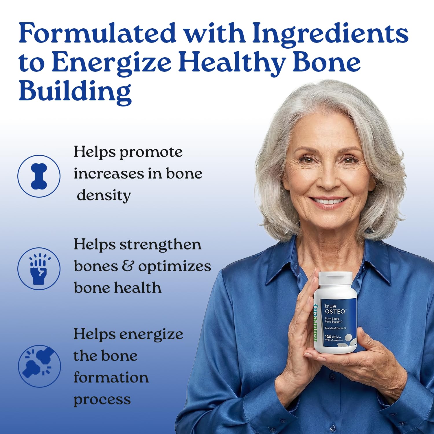 NatureCity True-Osteo D3 and K2 vitamins image showing nutrient synergy
