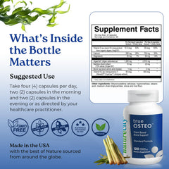 NatureCity True-Osteo vegetarian capsules offering stomach-friendly calcium support.