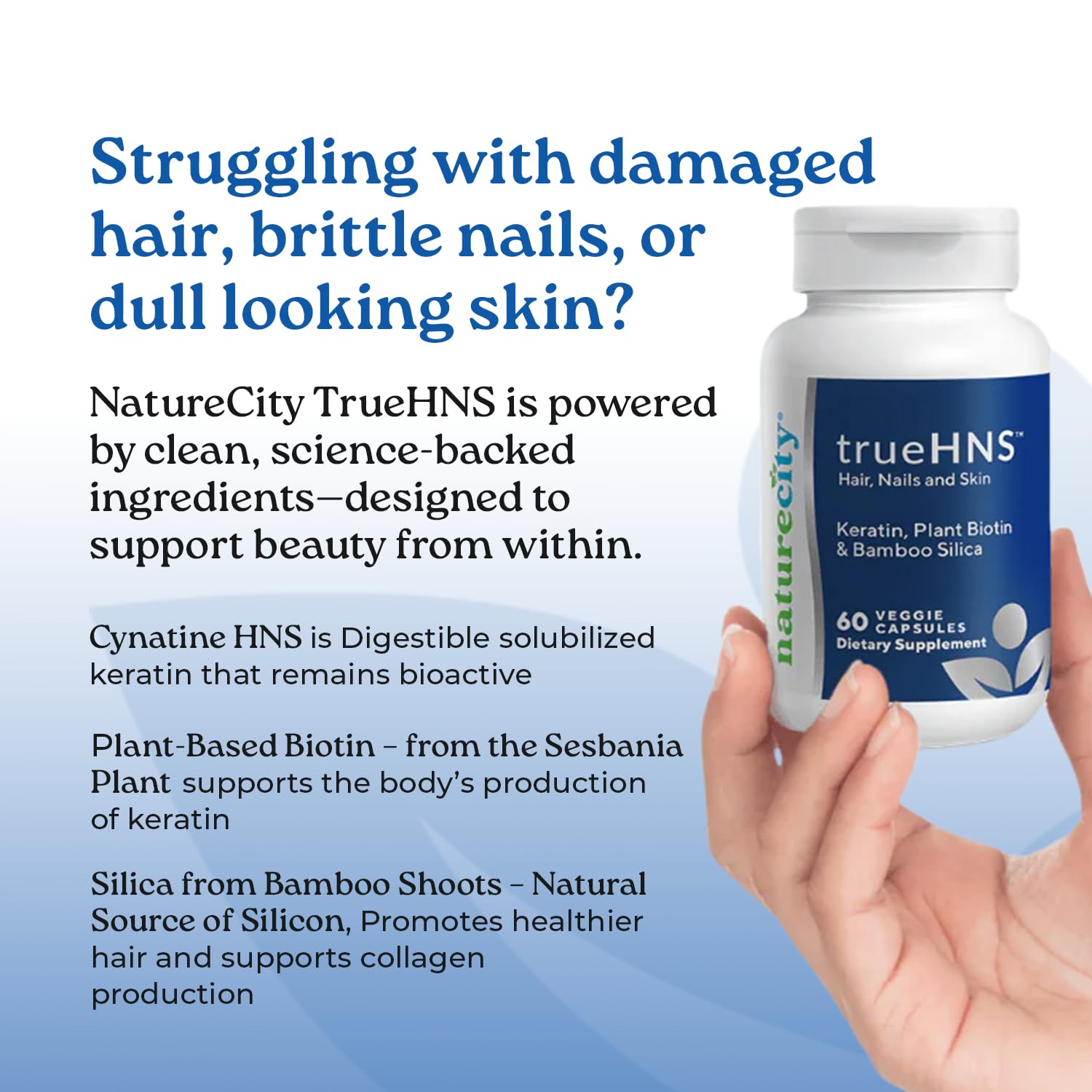 NatureCity USA-made supplement label emphasizing cGMP quality and trust.