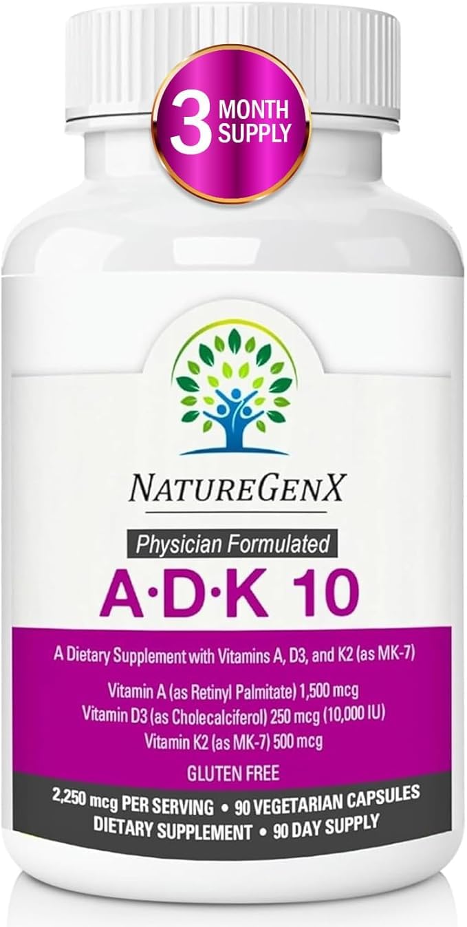 NatureGenX ADK10 bottle-front promoting bone support and overall wellness during daily routines.