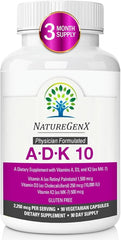 NatureGenX ADK10 bottle-front promoting bone support and overall wellness during daily routines.