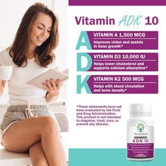 NatureGenX ADK10 bottle-label detail highlighting 10,000 IU D3 and MK-7 K2.