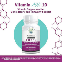 Close-up of NatureGenX ADK10 capsules showing tiny plant-based capsules for easy daily use.