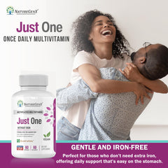 NatureGenX Just One Daily ingredients blend features methylfolate and B vitamins