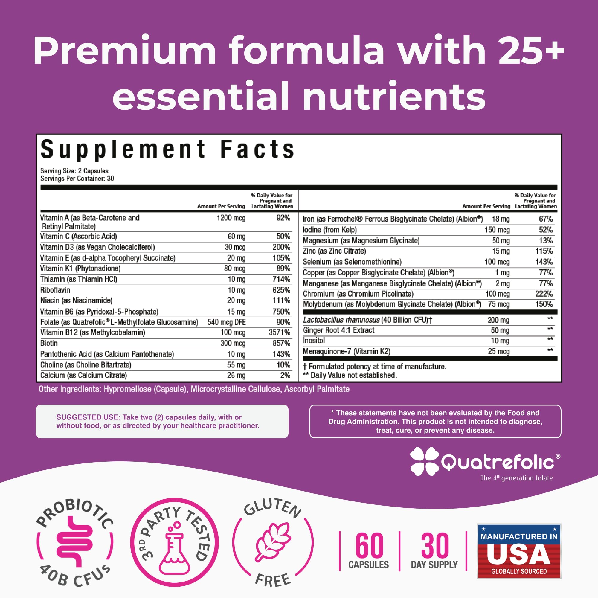 NatureGenX Methyl Prenatal capsules closeup emphasizes gentle iron and B12 for mom’s vitality