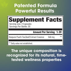 NatureKue Metabolism Deepure tea extract visual highlighting natural, plant-based support