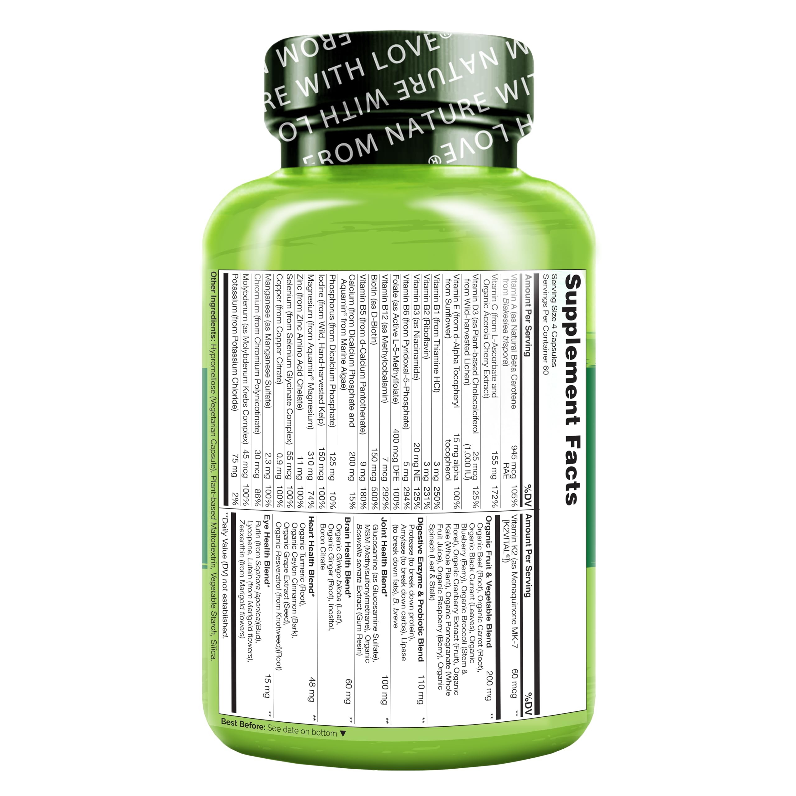 Naturelo 240-capsules package: long-lasting vegan daily supplementation.