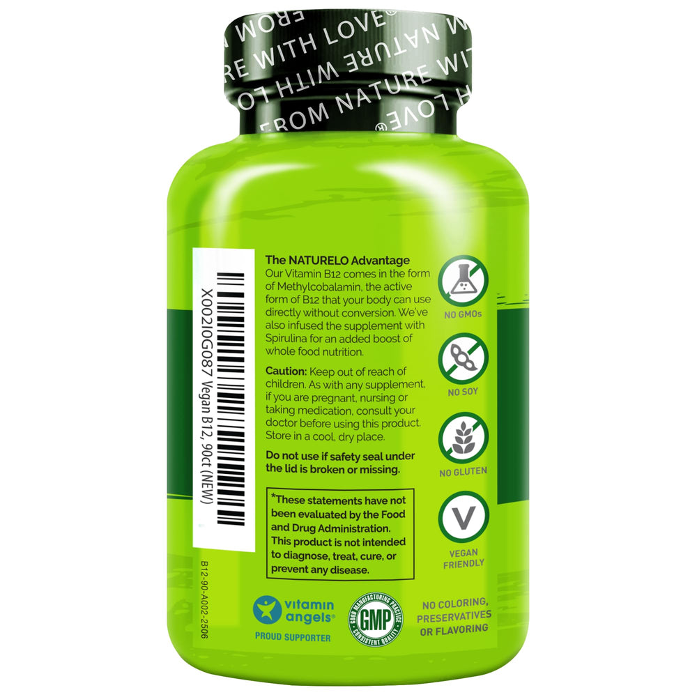 Naturelo b12 nutrition facts panel supports informed supplement choices