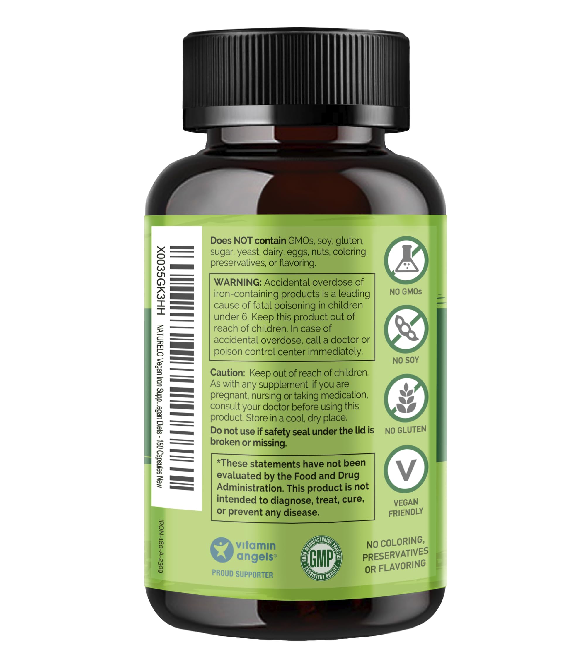 Naturelo bottle with scoop showing convenient at-home dosing