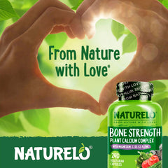 Naturelo calcium magnesium zinc closeup showing mineral blend from plant sources