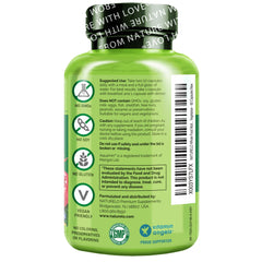 Naturelo capsules in hand suggest easy daily teen supplementation.