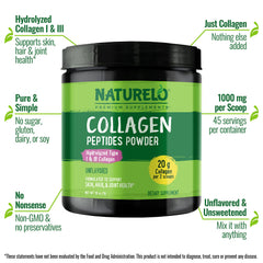 NATURELO Collagen Peptide Powder dissolving in liquid for smooth texture