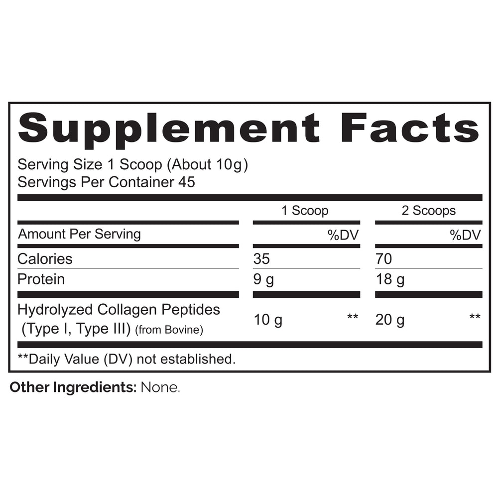 NATURELO Collagen Peptide Powder finished glass shows serving-ready supplement