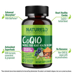 Naturelo CoQ10 with BioPerine demonstrates absorption-enhanced formula