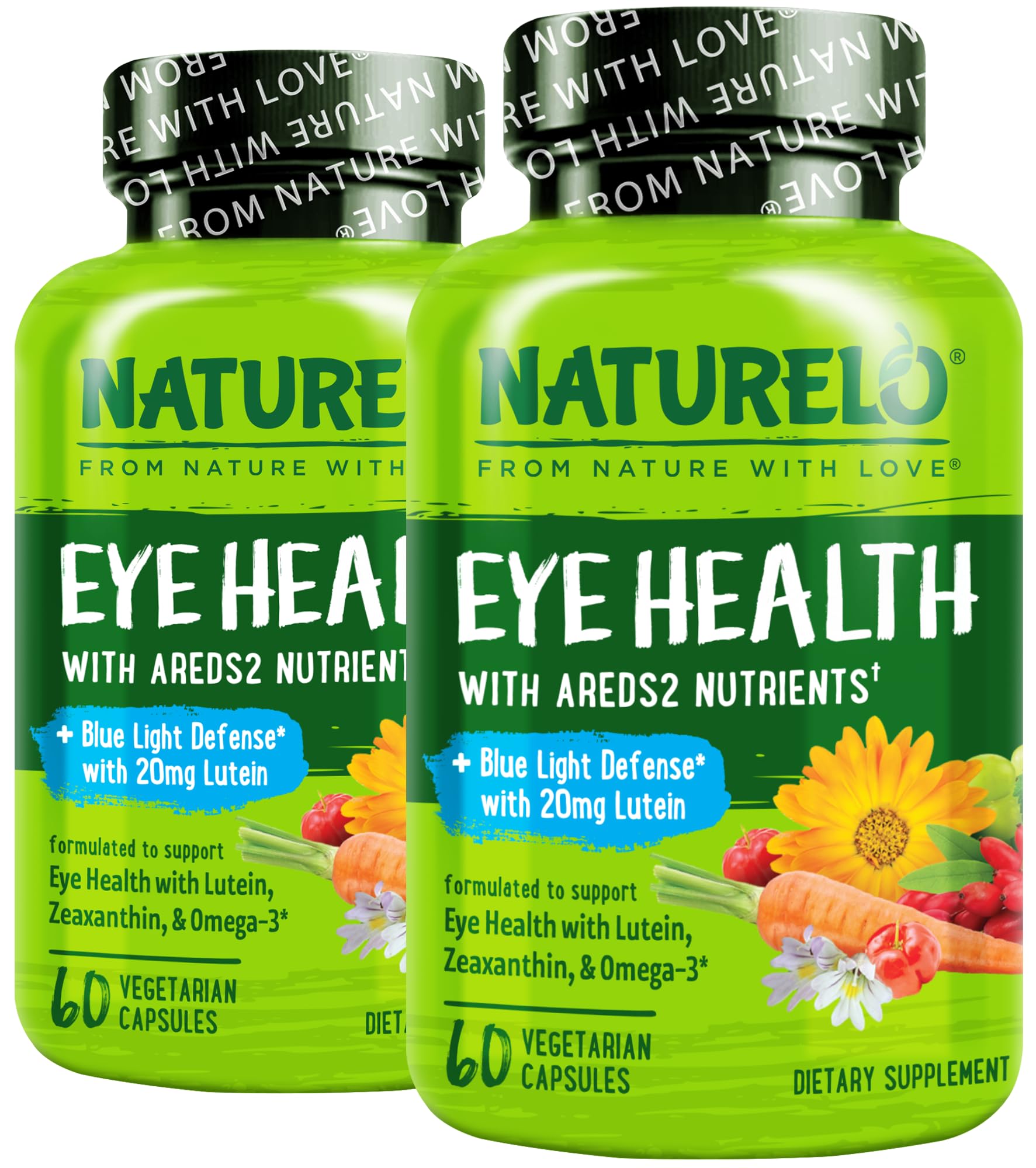 Naturelo Eye Vitamins AREDS2 bottle front for reliable eye support