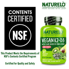 NATURELO K2 MK-7 badge signals bioavailability-focused bone support