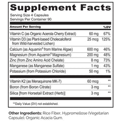 Naturelo label detail highlighting vegetarian, non-GMO, soy-free attributes