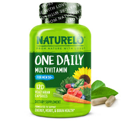 Naturelo Men's Multivitamins bottle with 120 capsules for daily energy support