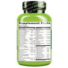 Naturelo Men's Multivitamins non-GMO and gluten-free icons on packaging