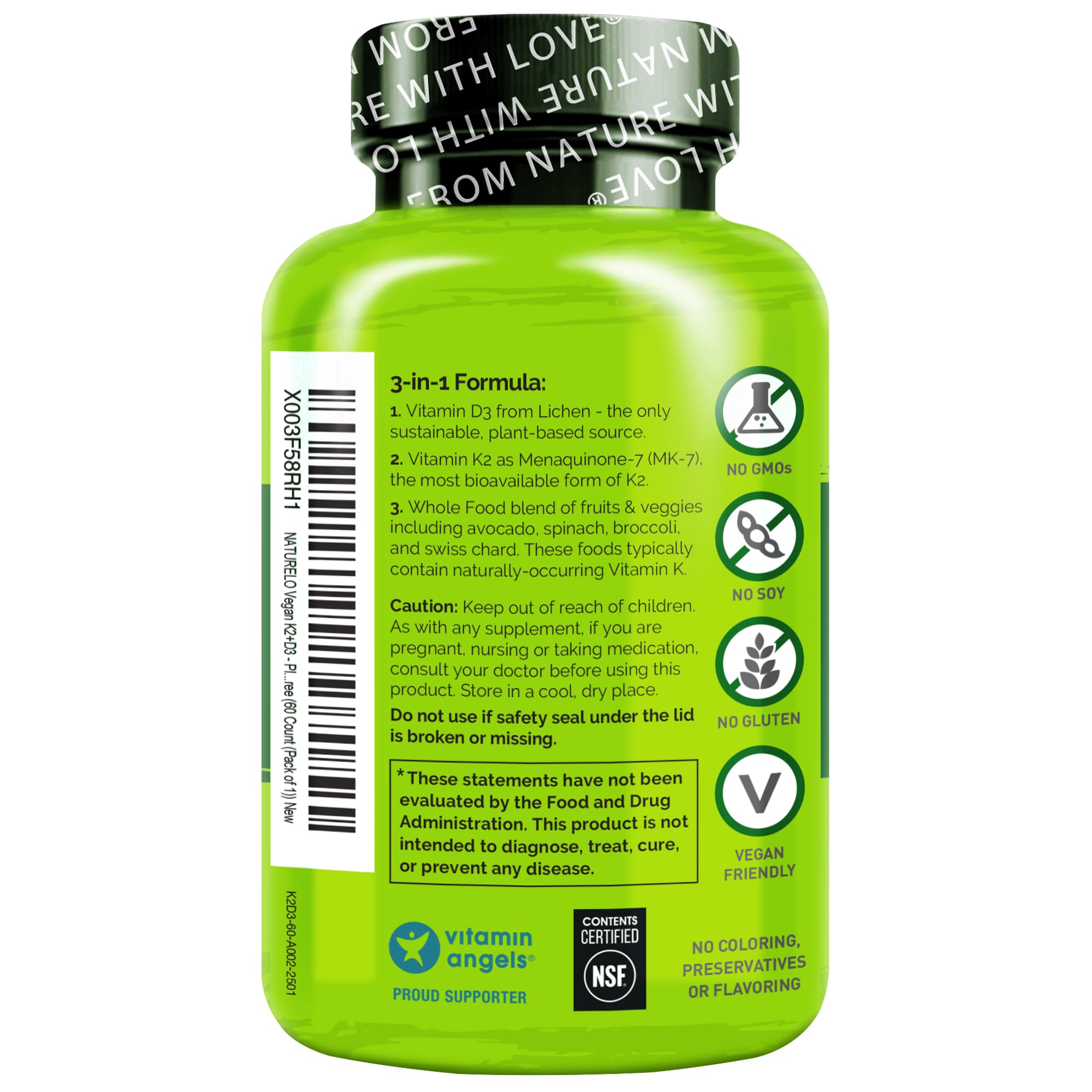NATURELO non-GMO badge highlights product integrity