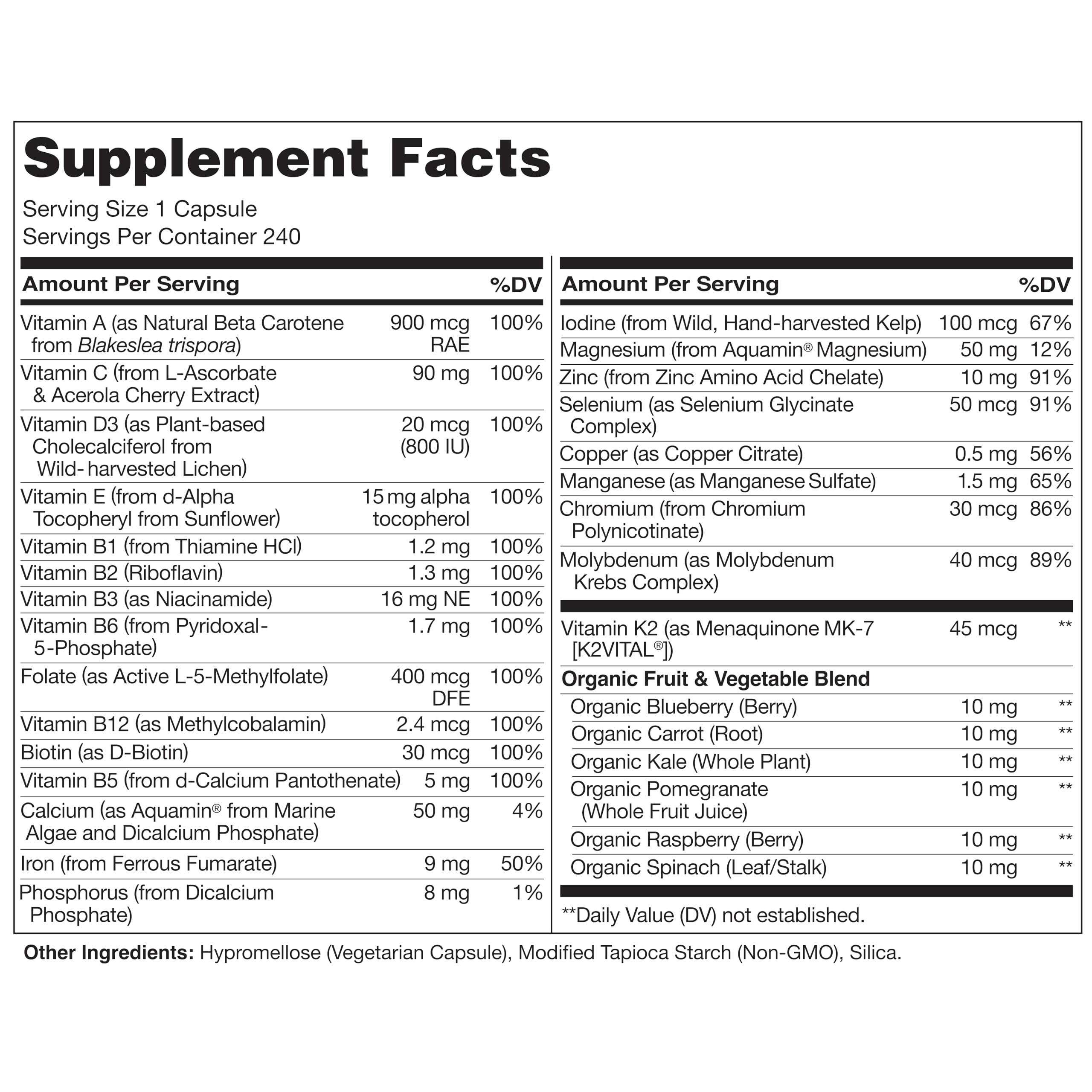 NATURELO label emphasizes non-GMO, gluten-free formula for mindful shoppers.