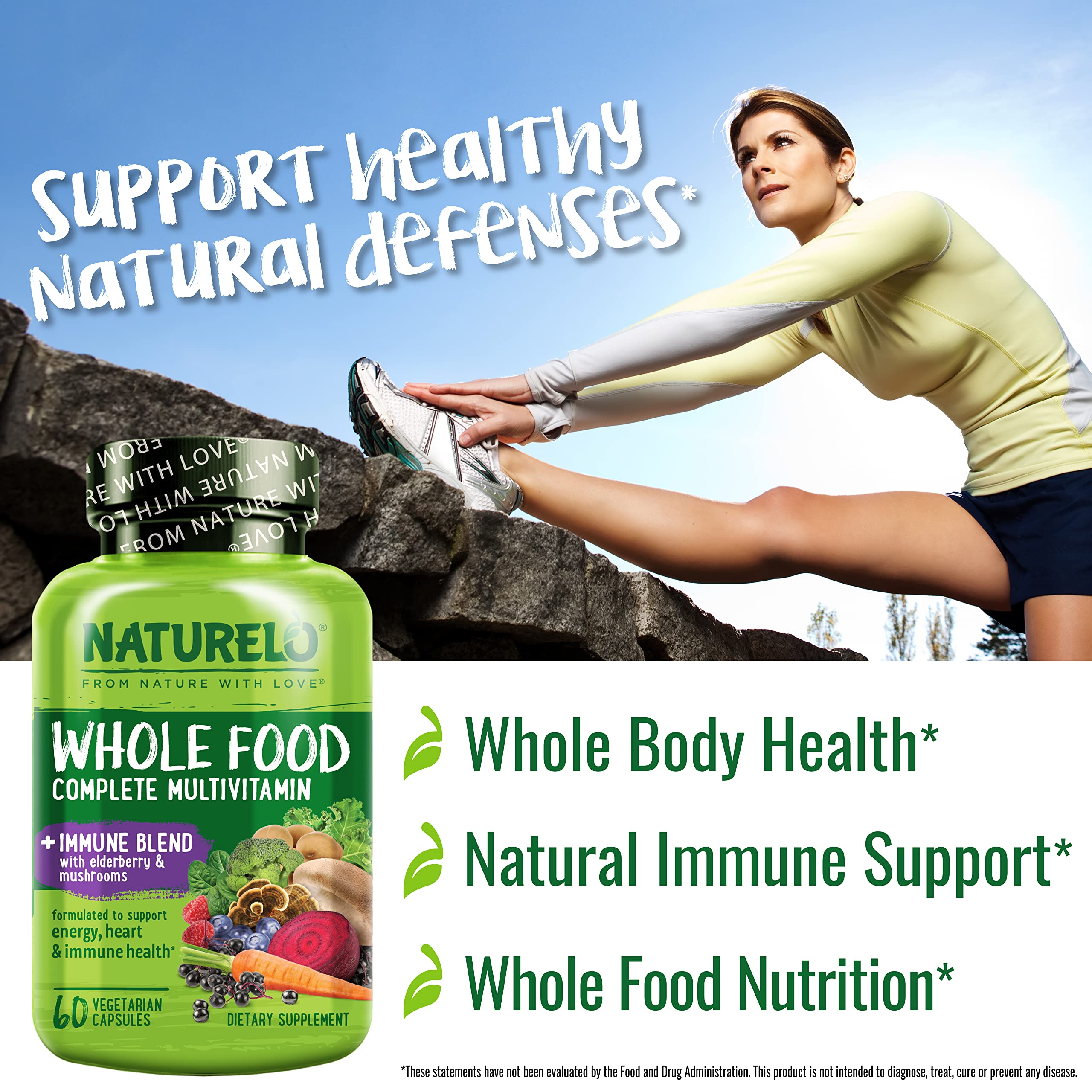Naturelo organic fruits and vegetables blend for real-food nutrition.