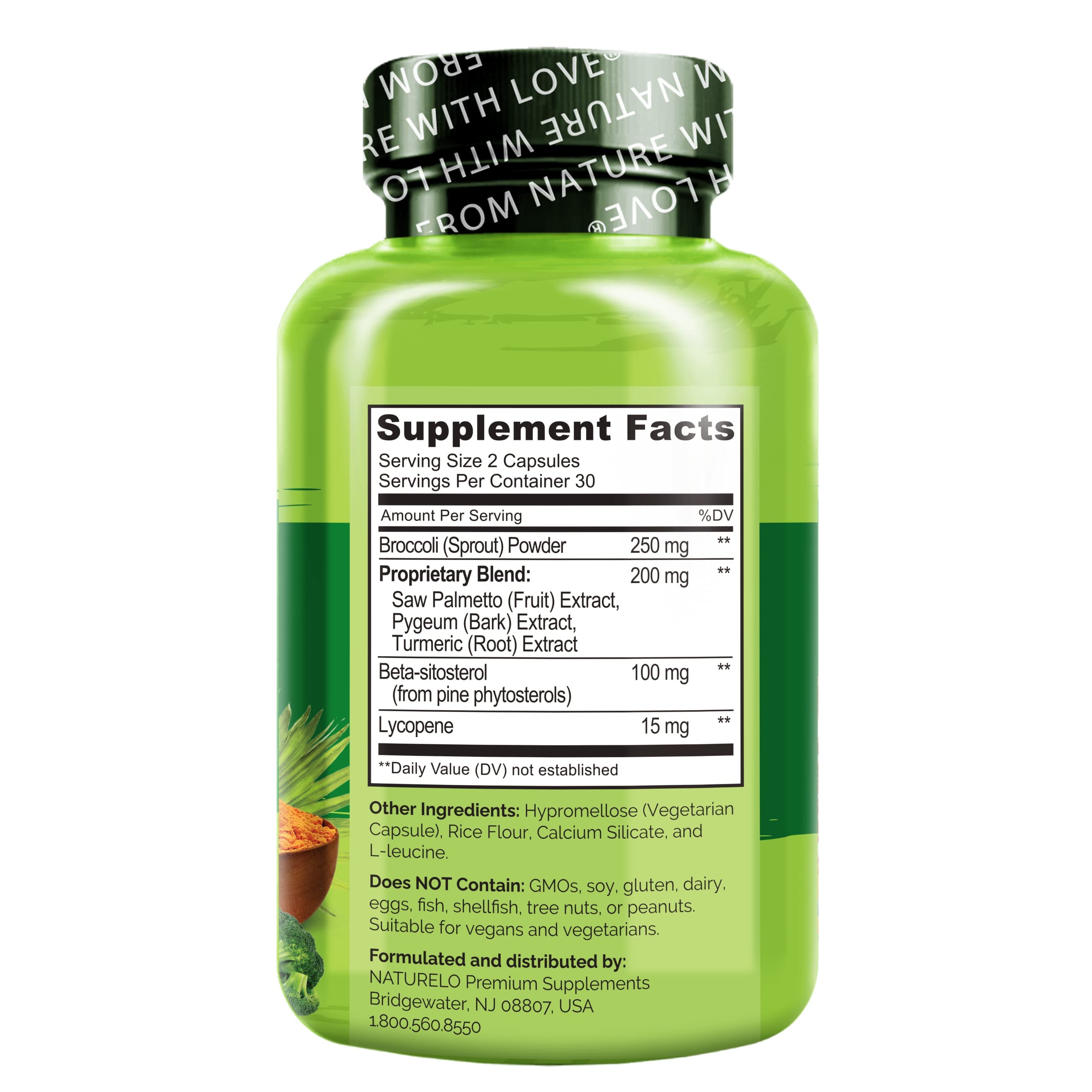 NATURELO Prostate & Urinary Health capsules for convenient plant-based daily support.