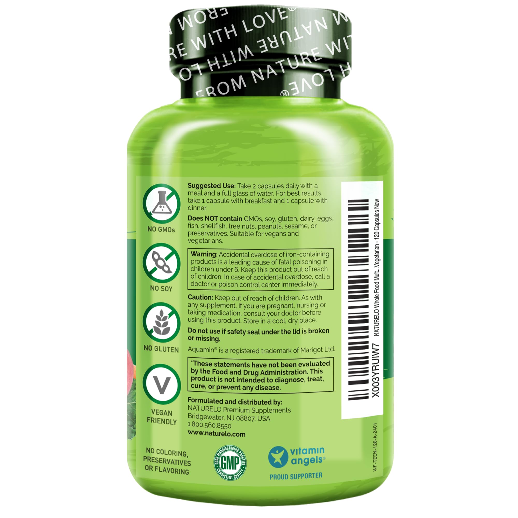 Teen taking Naturelo multivitamin with breakfast demonstrates daily routine.
