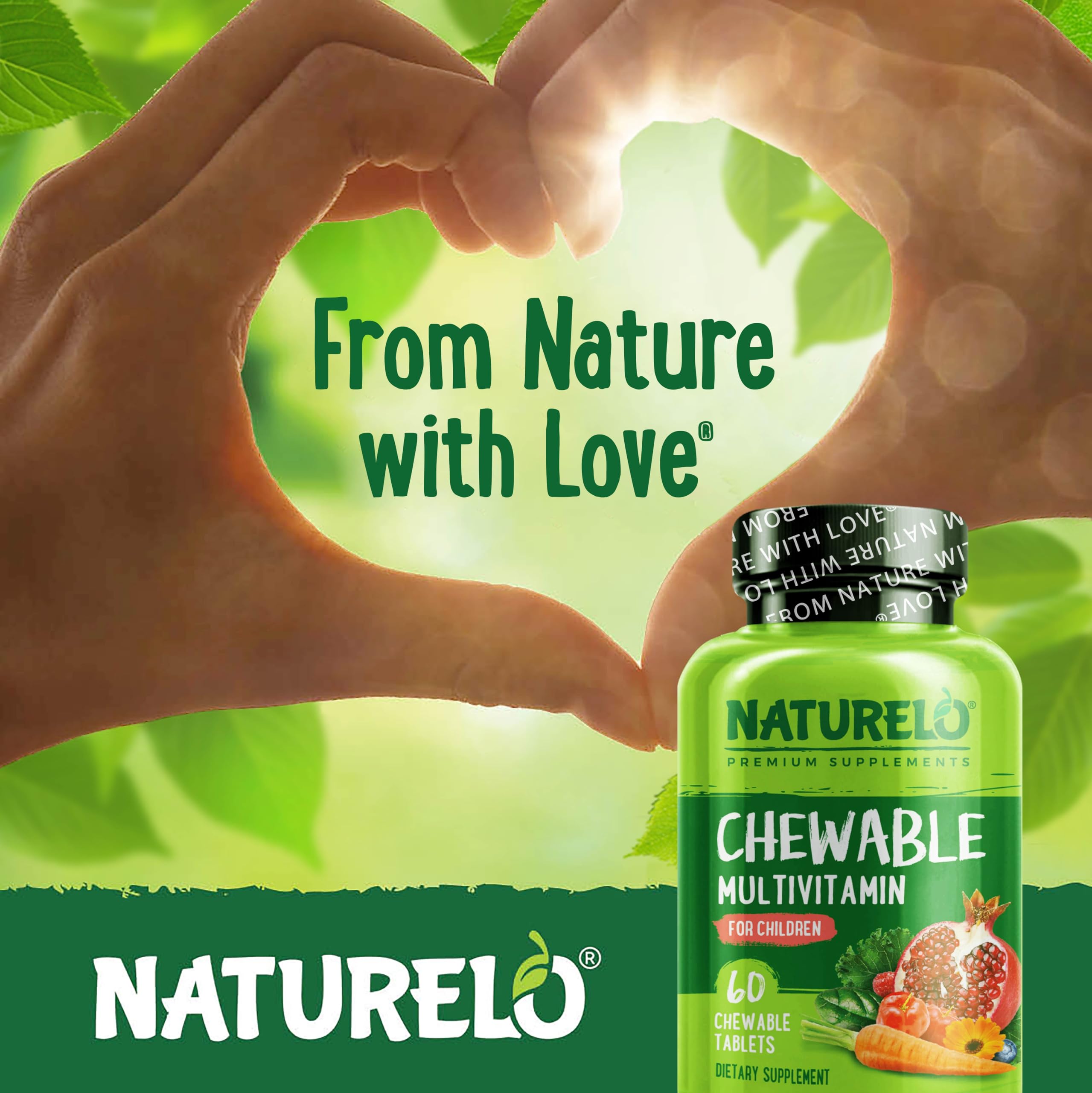 NATURELO vegan-friendly allergen-free logo visible for safe family use.