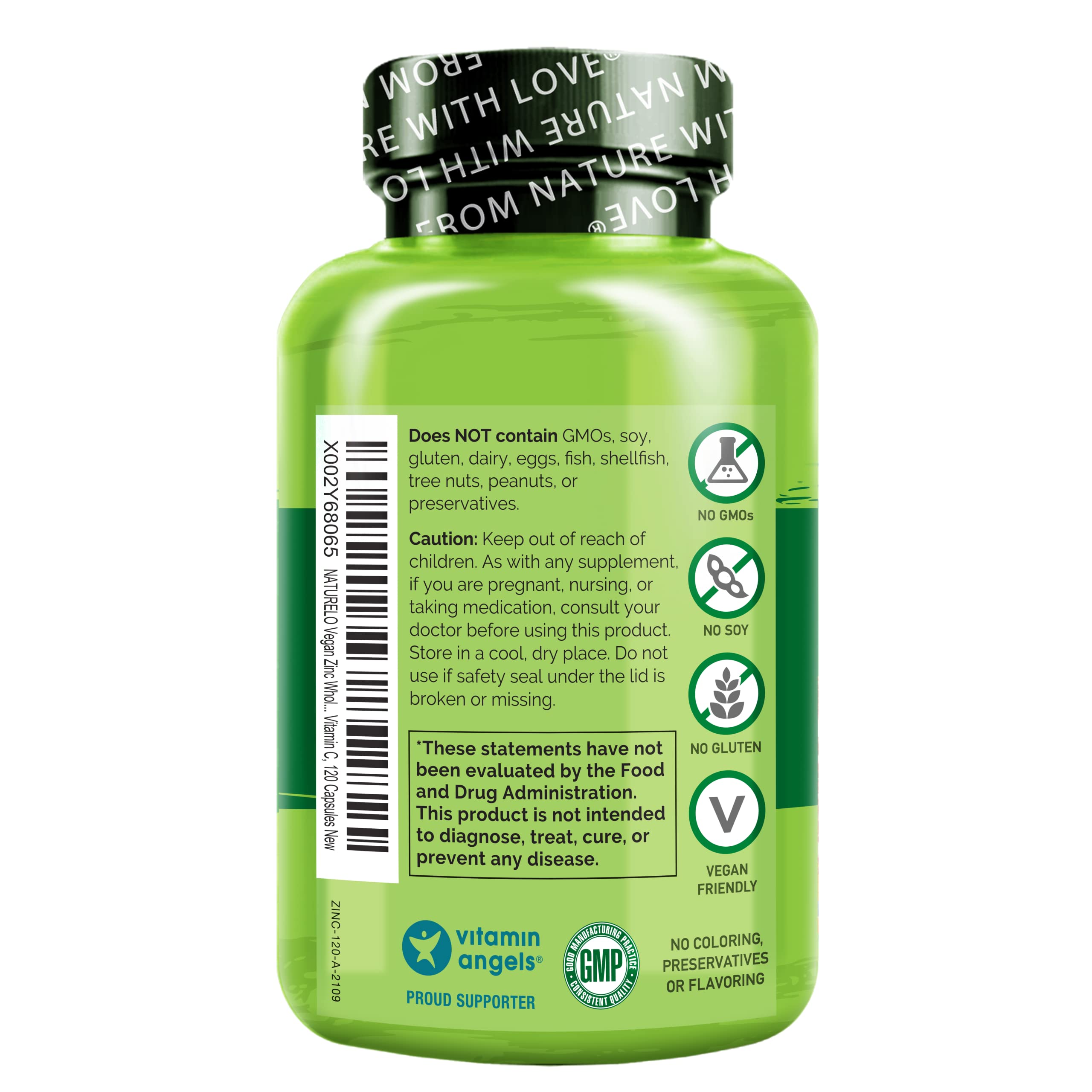 Naturelo Vegan Zinc Immune capsules support healthy skin and nails.