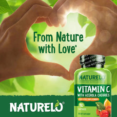 Naturelo Vitamin C bottle pour demonstrates a simple daily ritual.