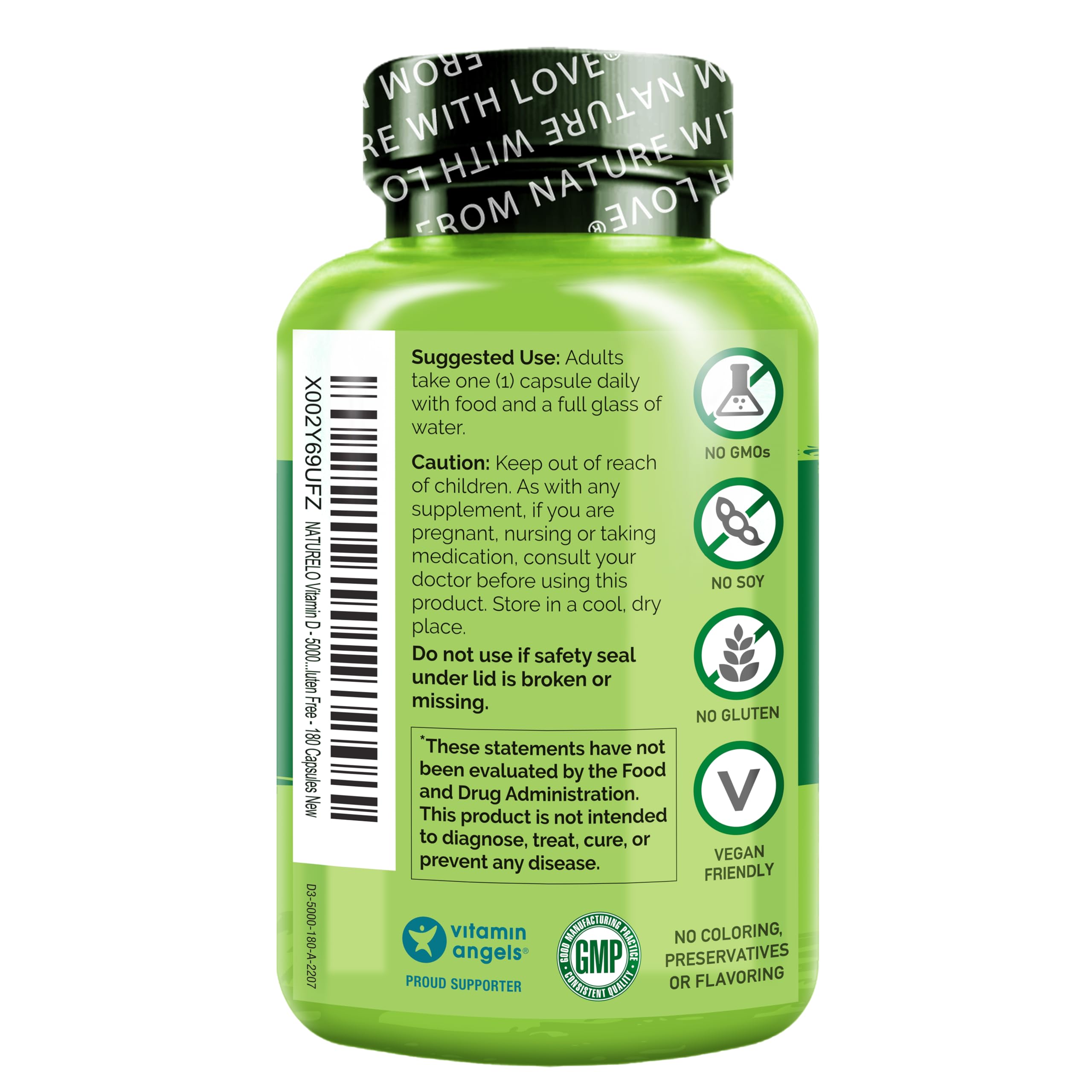 Naturelo Vitamin D3 vegan sourcing underscores animal-free ingredients.