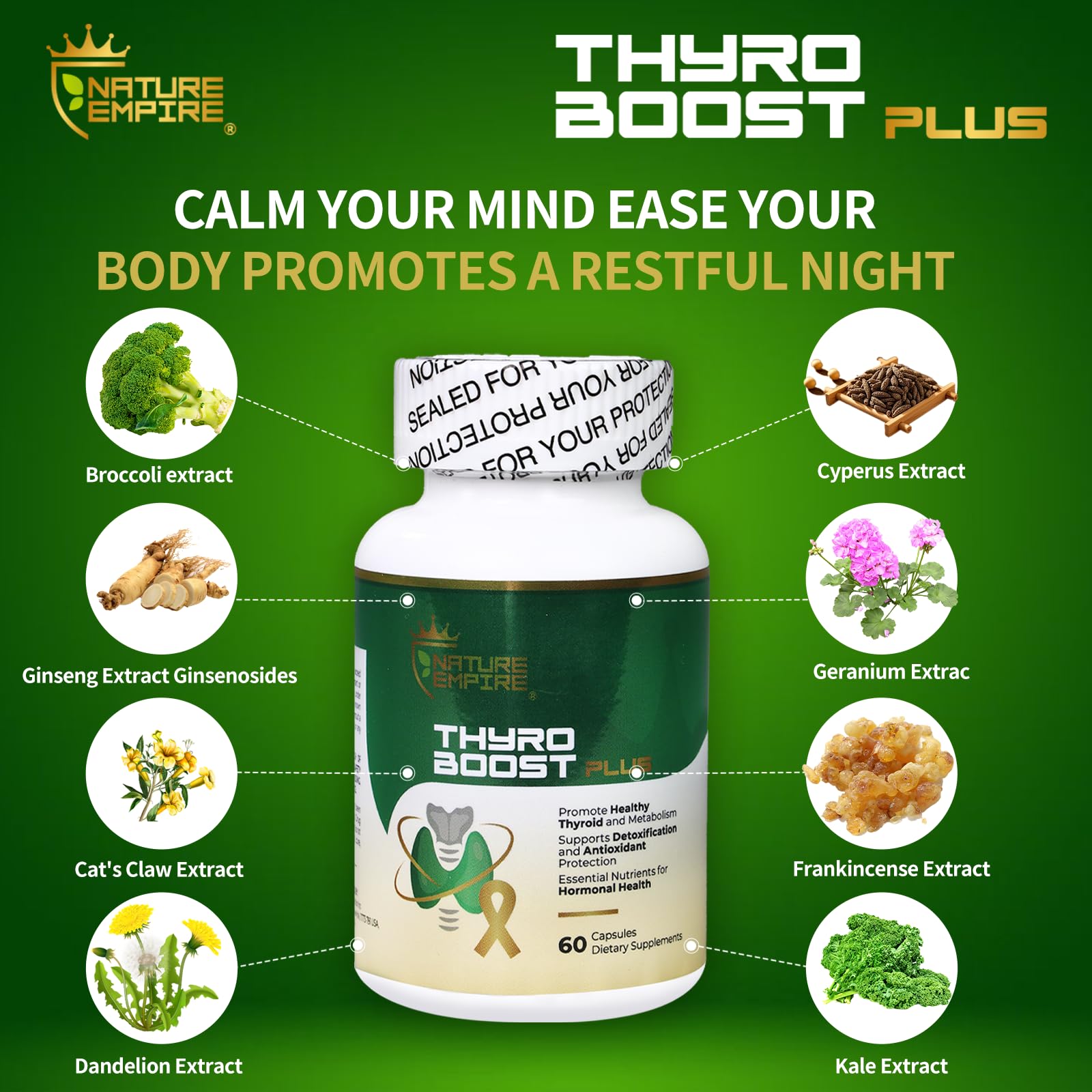 NatureMPIRE Thyro Boost Plus detox and antioxidant components.