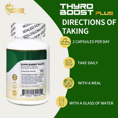 NatureMPIRE Thyro Boost Plus lab-tested GMP badge.