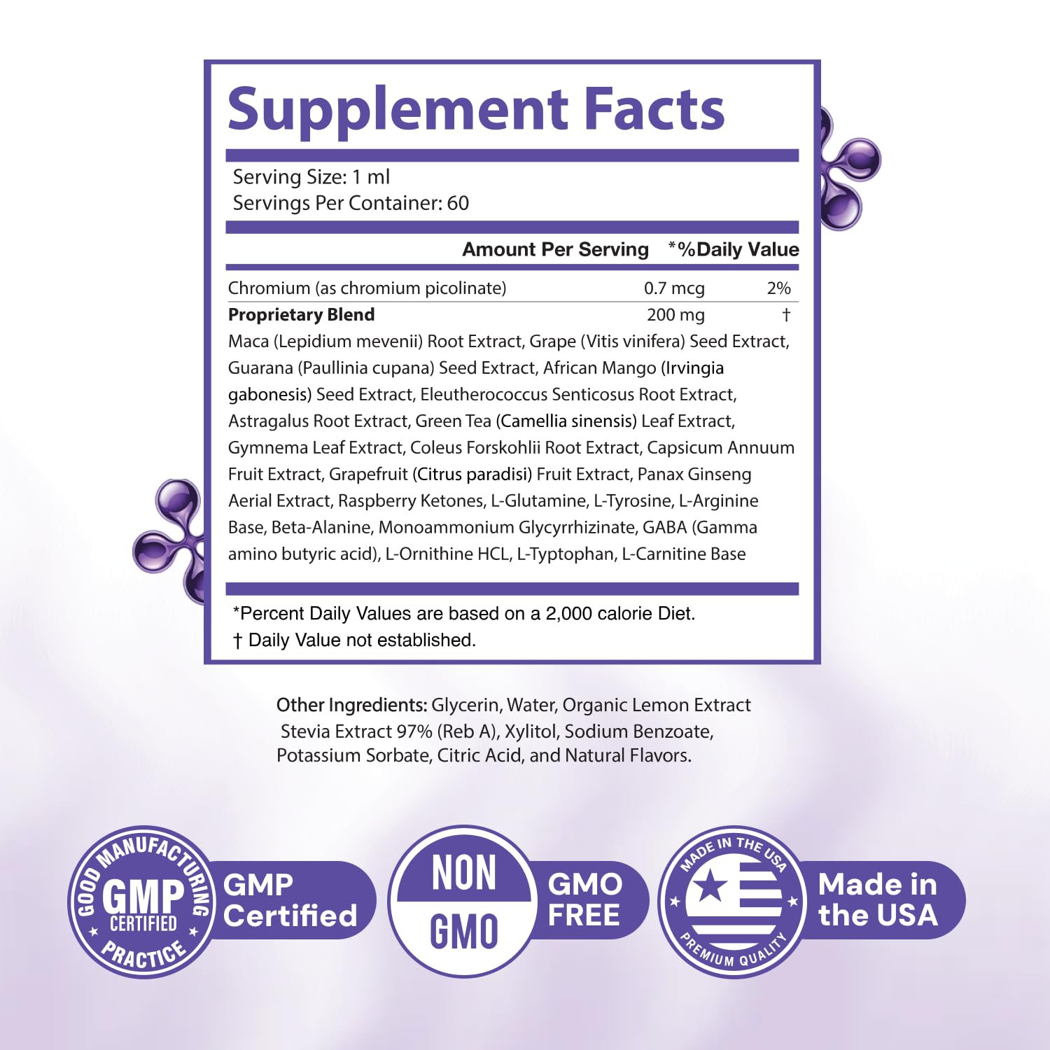Gelatide ingredient graphic featuring maca and grape seed.