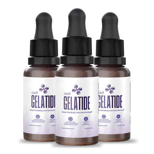 Nature’s NutriWave Gelatide liquid bottle for easy daily dosing.