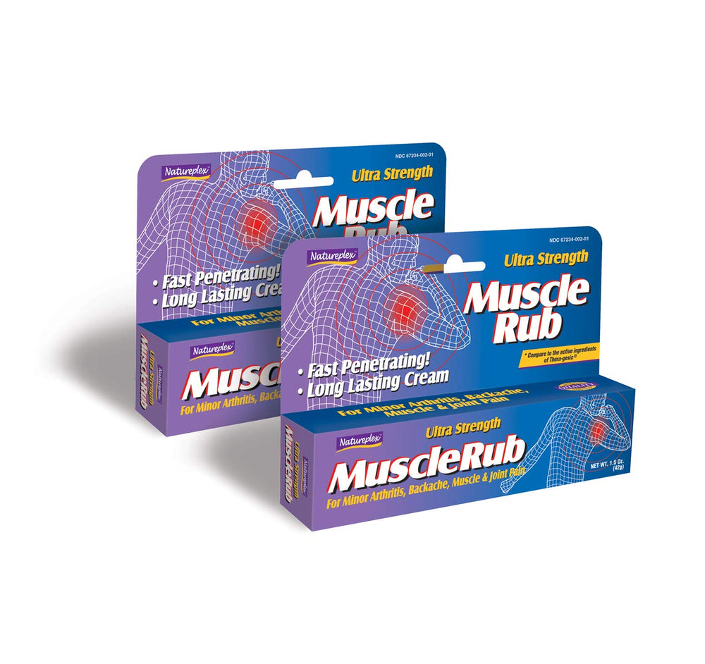 Natureplex Ultra Strength Muscle Rub cream texture close-up showing consistency.