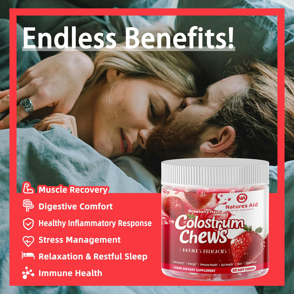 Nature's Aid Colostrum Chews 60 servings on label