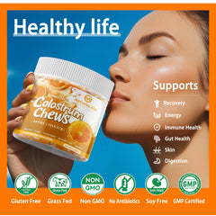 Natures Aid Colostrum Chews with probiotics for gut balance.