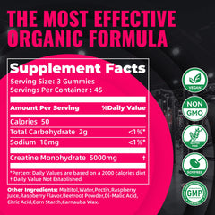 Natures Aid Creatine Gummies serving-three shown for easy dosing.