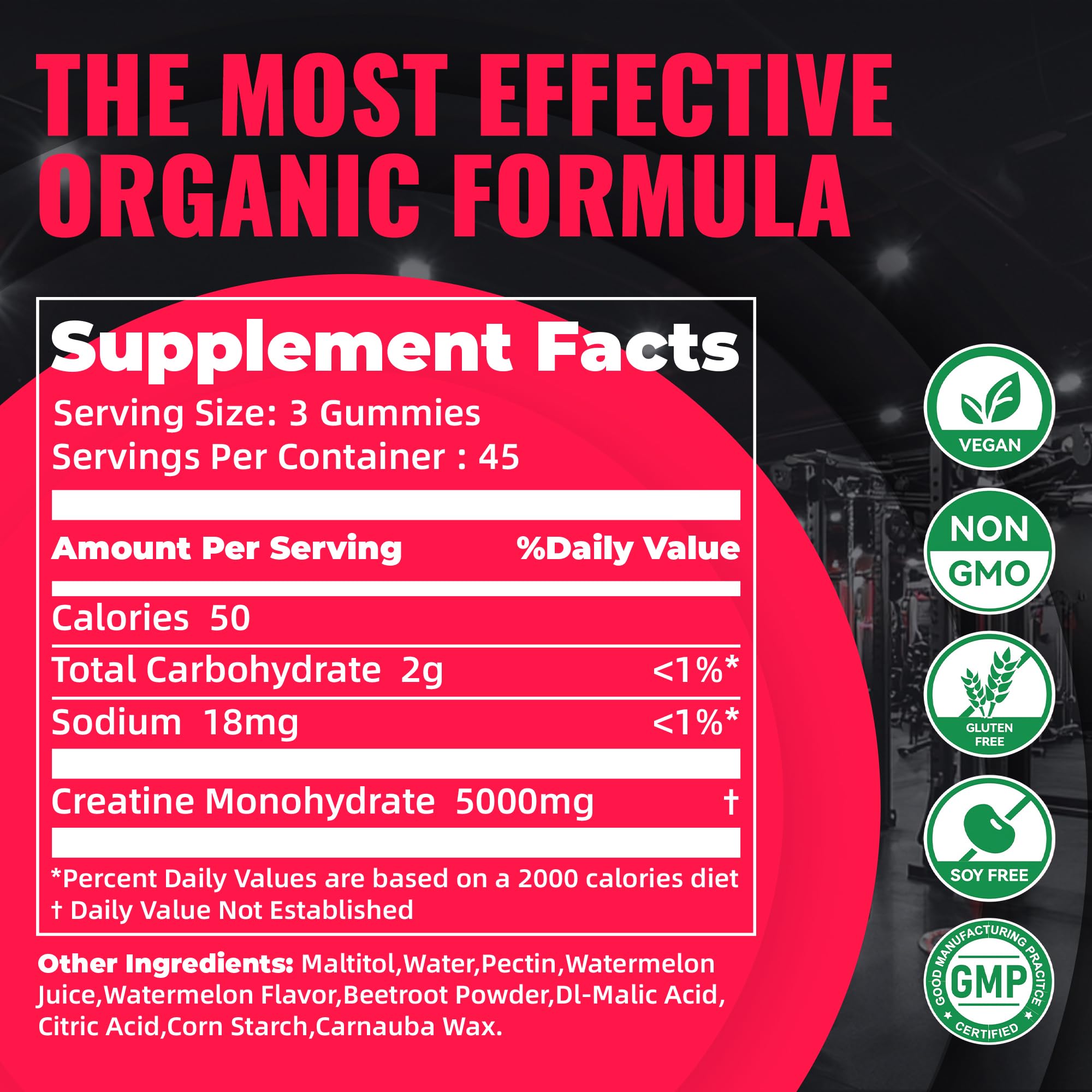 Natures Aid Creatine Gummy close-up reveals easy-to-chew, tasty daily supplement.