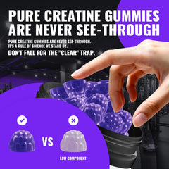 Natures Aid Creatine Monohydrate Gummies being poured for easy serving anytime.