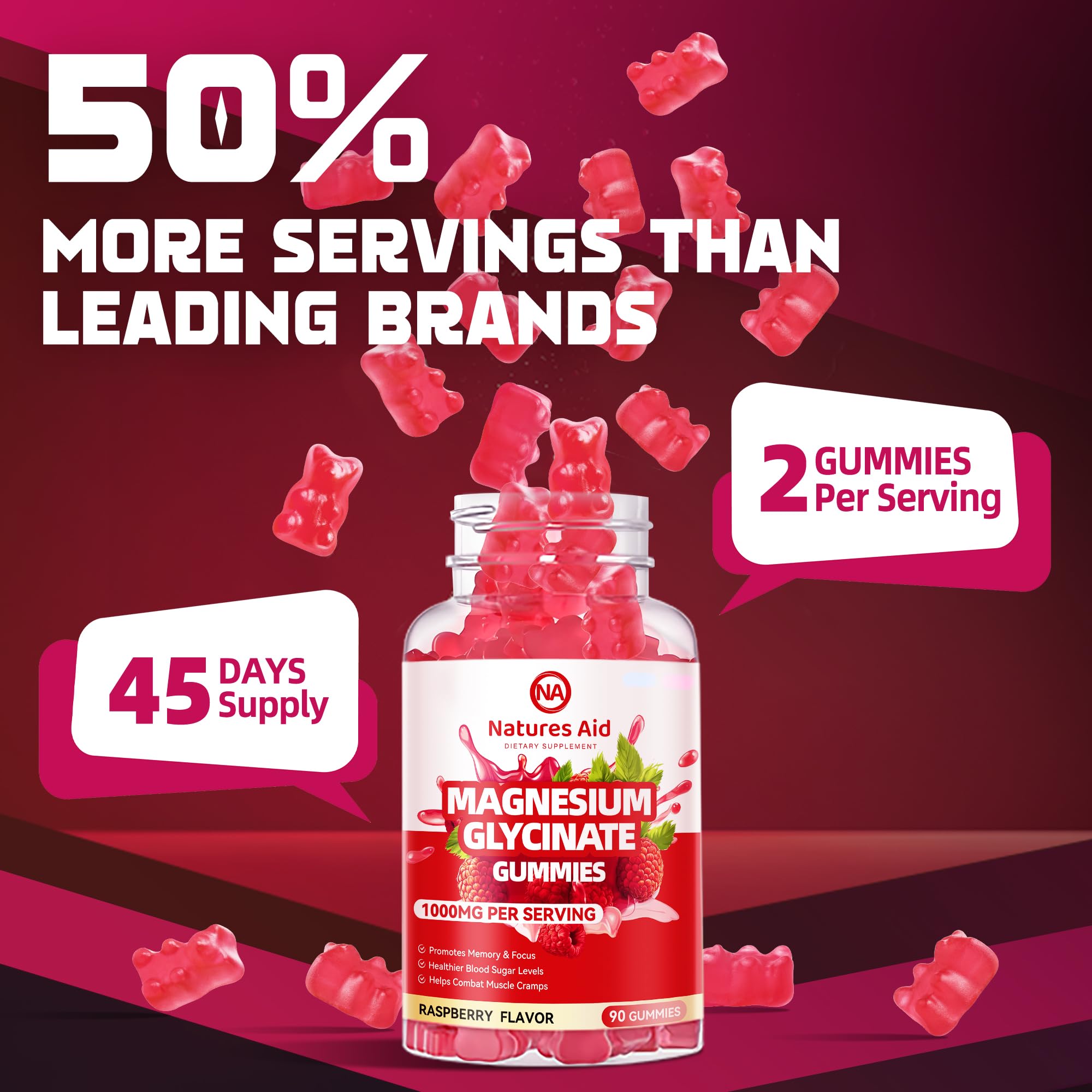Natures Aid packaging beside fresh raspberries suggests natural raspberry flavor