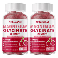Nature's Aid magnesium glycinate gummies raspberry chew for calm mood support