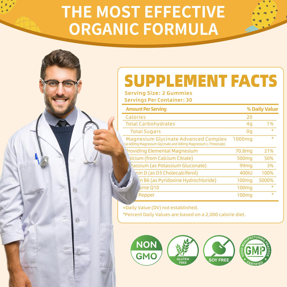 Natures Aid magnesium glycinate gummies ingredients close-up: CoQ10 and vitamin D for daily wellness