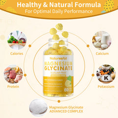 Natures Aid magnesium glycinate gummies texture: soft chews with pineapple flavor