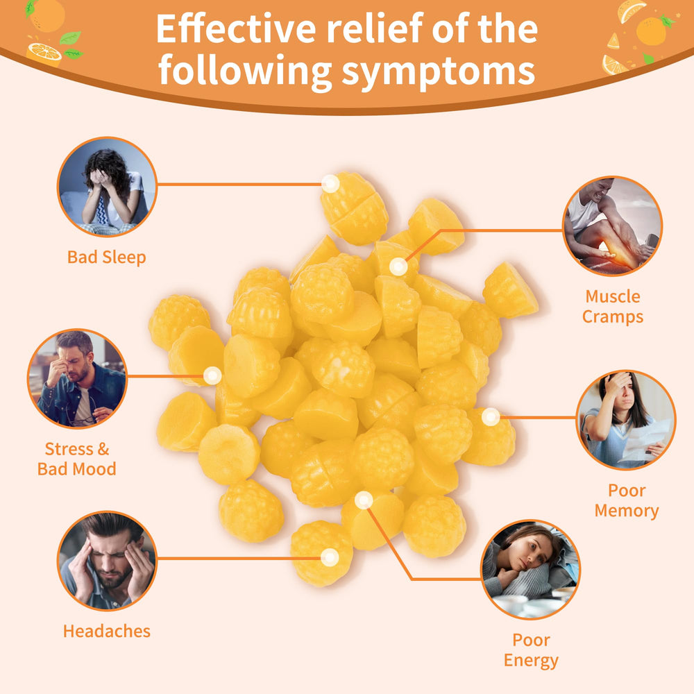 Natures Aid orange-flavor gummies close-up highlighting tasty, sugar-free supplement option.