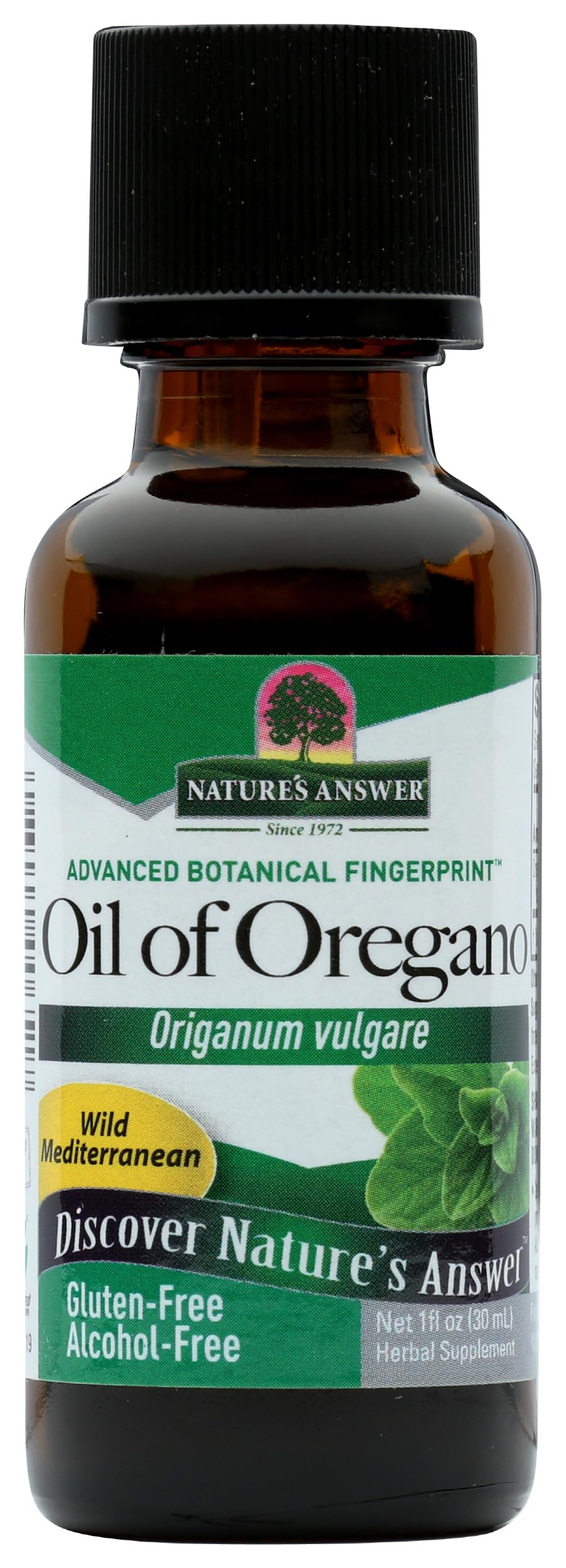 Nature's Answer Oregano Oil bottle front ready for daily use.