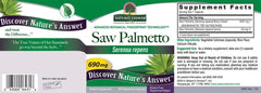 Nature's Answer Saw Palmetto Extract packaging displayed to aid informed purchase.